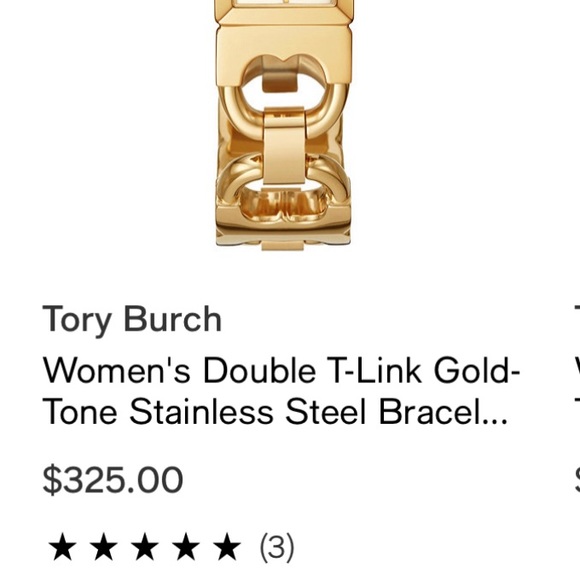 New Tory Burch signature T link gold watch - Picture 3 of 9